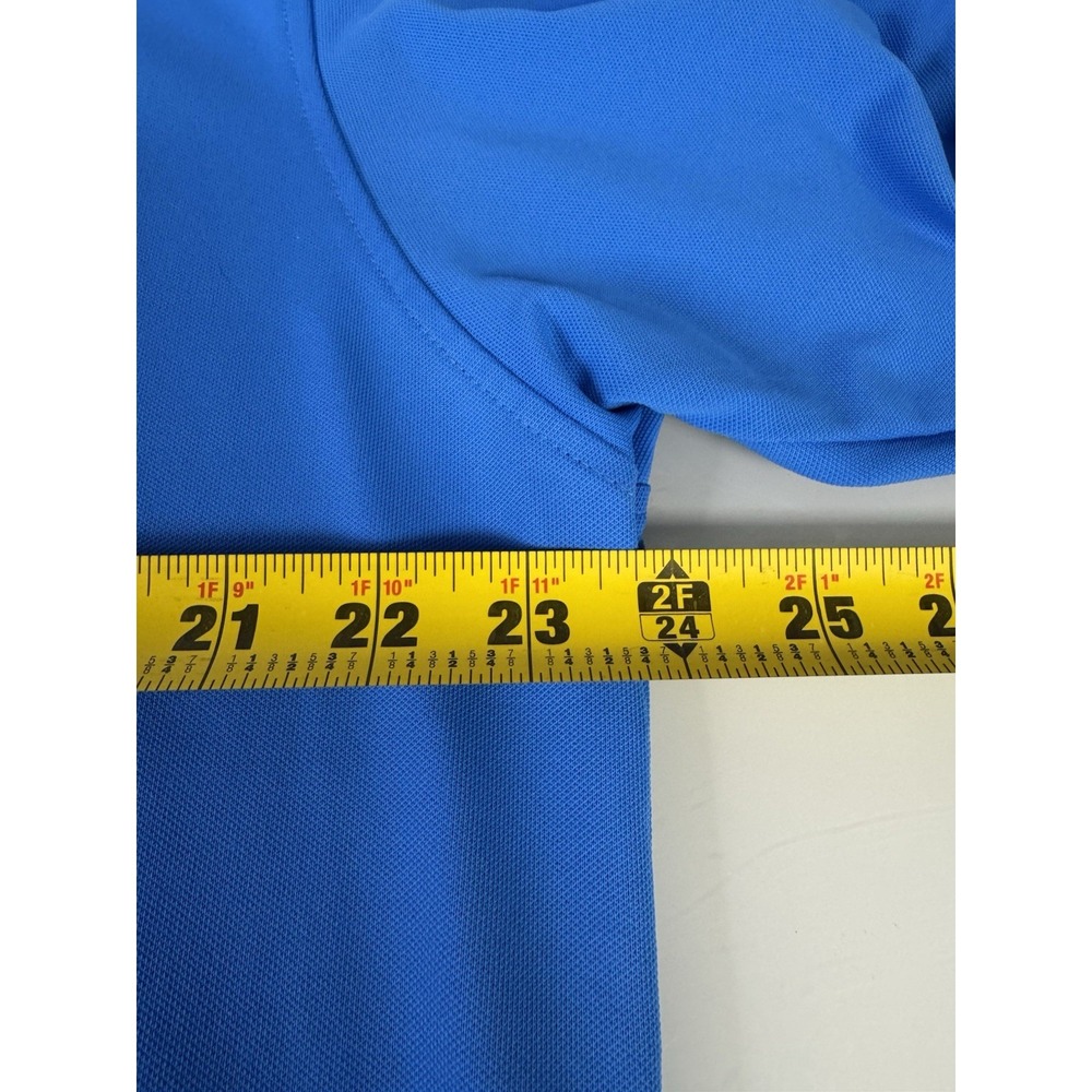 Mens Footjoy FJ Blue Button Collar Golf Polo Shirt Size Large Stretch - Picture 8 of 9